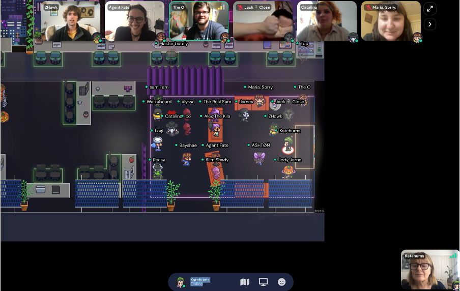 Class socialising together on AdSchool student-made replication on Gather