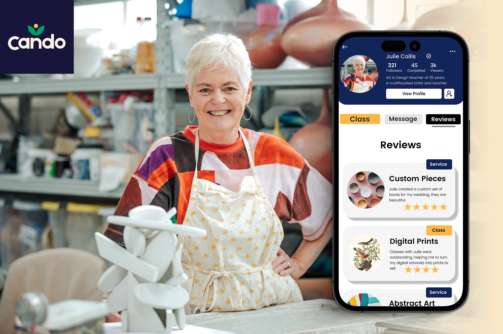 Cando is an app created by Luca Sharplin that provides an outlet for retirees to share their skills
