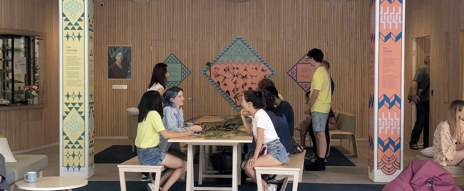 Woven, a hand-on workshop created to provide experience into Māori culture and values was created by Russell Hooton-Fox and fellow MDS students and earned awards at the Design Institute of NZ Best Awards