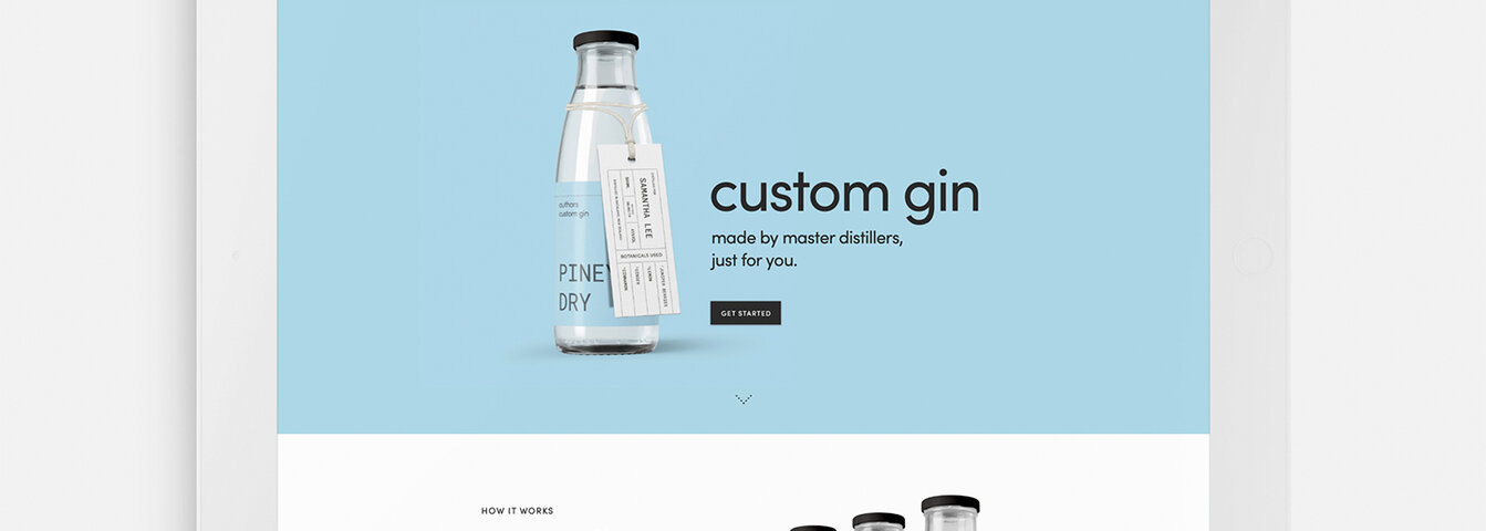 Custom Gin, a project created by Tom Graham while studying at Media Design School