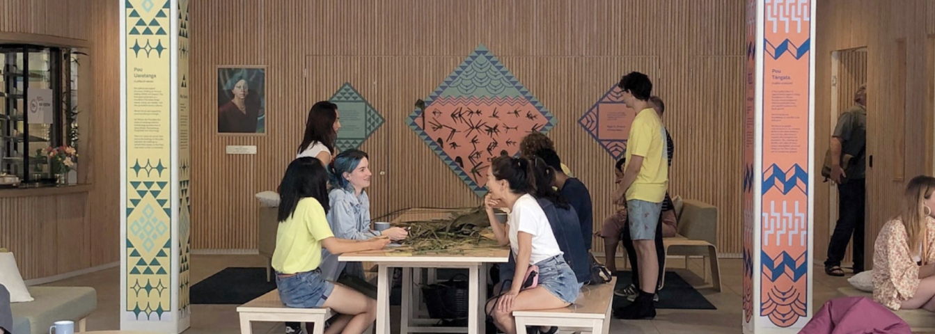Woven, a hand-on workshop created to provide experience into Māori culture and values was created by Russell Hooton-Fox and fellow MDS students and earned awards at the Design Institute of NZ Best Awards