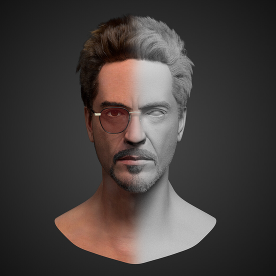 Robert Downey Jr. 3D render Robert Downey Jr. 3D render