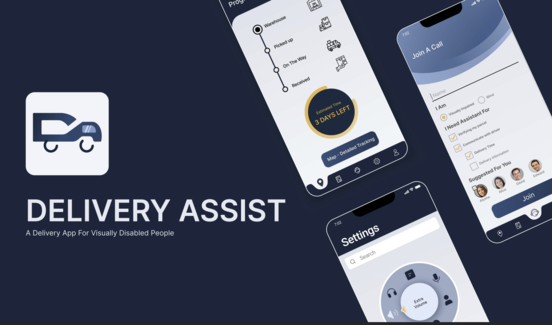 Delivery Assist is an app idea to help those with visual impairment access delivery services. This project was created by Ruijia Dong from Rangitoto College, and won the 2023 Media Design School Bright Awards for Digital Media Design
