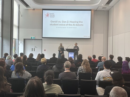 Dr Asli Tece Bayrak presented at NZGDC 2026 on AI in Games