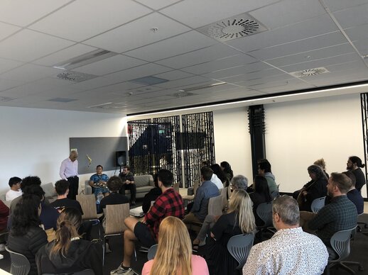 Dr Haare Williams speaks to the room