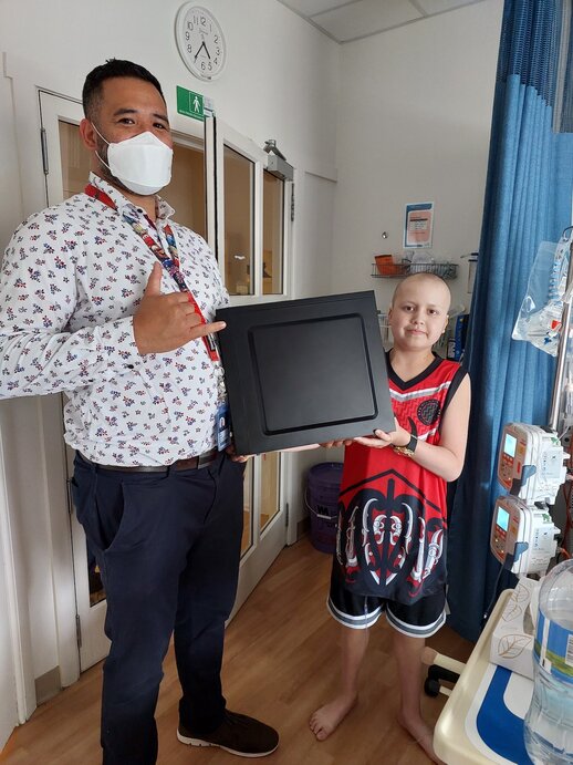 Tyson suffer from LBC and was one of the recipients of Media Design School's PCs as part of the school's tech recycling programme