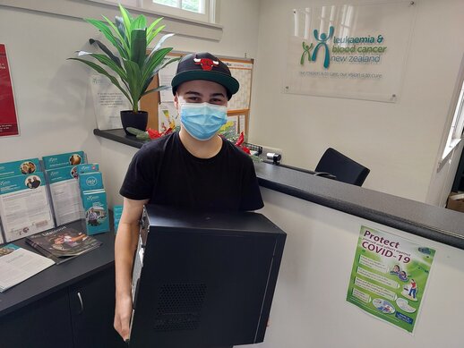 Xavier suffers from LBC and was one of the recipients of Media Design School's PCs as part of the school's tech recycling programme