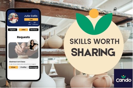 Cando is an app created by Luca Sharplin that provides an outlet for retirees to share their skills
