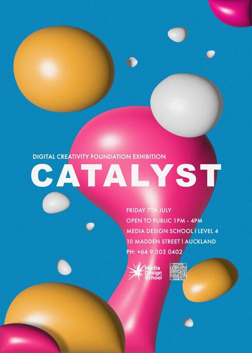 Media Design School's Digital Creativity Foundation programme presents Exhibition Catalyst on July 7 2023