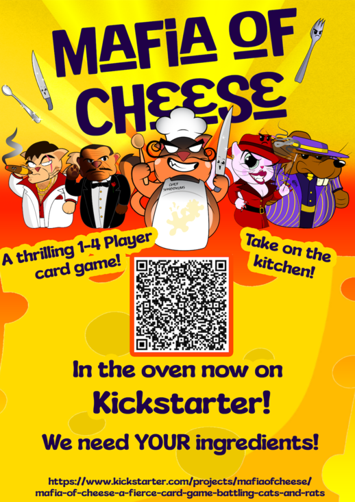 Mafia of Cheese is a boardgame created by MDS Students George White, Nathan Hunt and Myles Guest in 2023