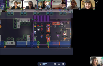 Class socialising together on AdSchool student-made replication on Gather