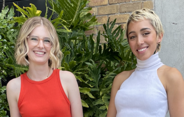 Bella and Sam celebrate winning Google Axis 2022