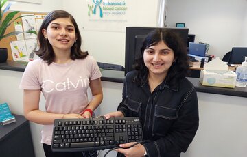 Mona Lisa and Alisha suffer from LBC and were recipients of Media Design School's PCs as part of the school's tech recycling programme