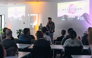 Rourke Gray-Mason speaks at Mighty Eyes' Wireframe Conference